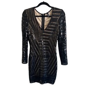 Long Sleeve Sequin Mini